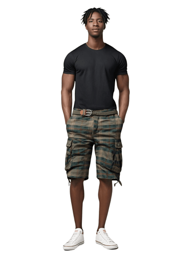 Men's Trendy Plaid Cargo Shorts -, Shorts , Drestiny , 29, 30, 31, 32, 33, 34, 36, 38, 40, 42, 44, Army Green, Australia, Khaki, New Zealand, Shorts, United Kingdom, United States , Drestiny , www.shopdrestiny.com